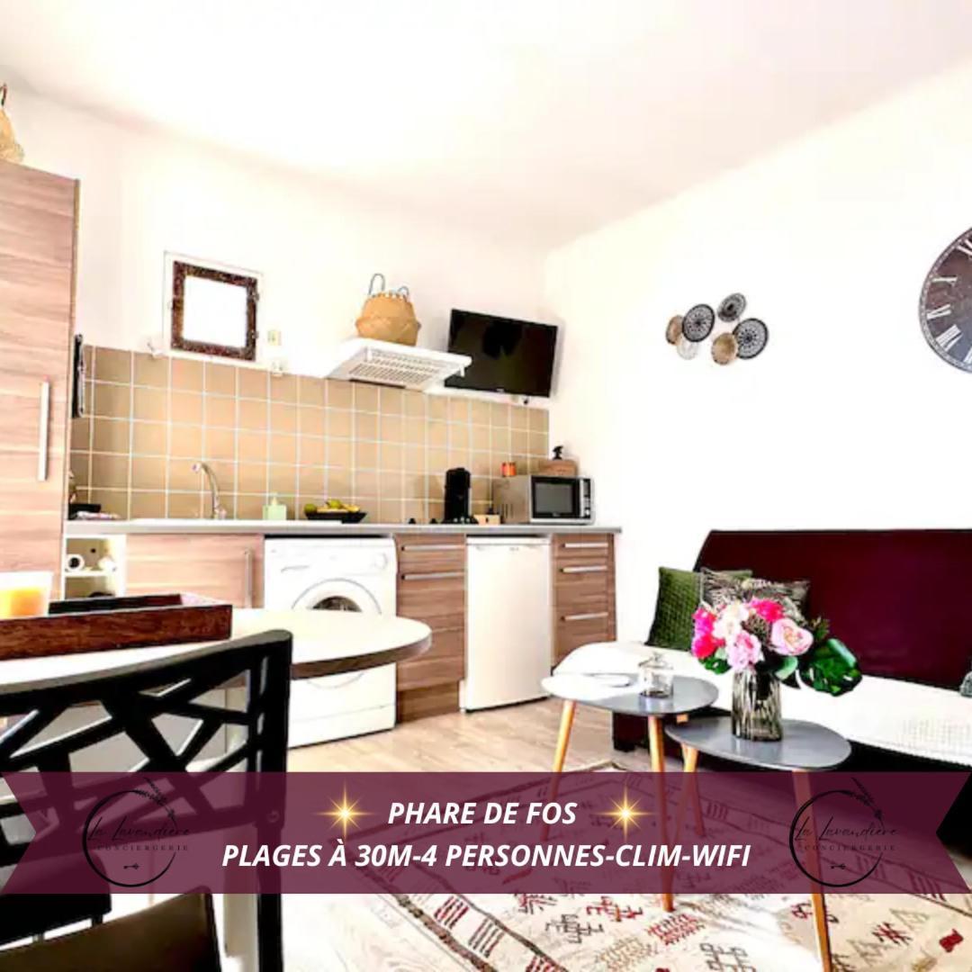 Le Coin De Mer 2, Bord De Mer, Plage 30M, Cosy, Clim, Wifi, 4 Personnes Fos-sur-Mer Exteriér fotografie